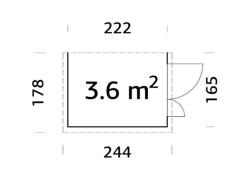 Range-bûches / abri, Range- bûches / abri -buches 2x1m placard 1x1m, 16 mm