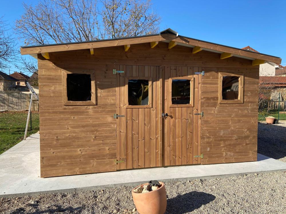 Abri de jardin bois massif 4m² - Madriers 28mm Gardy Shelter