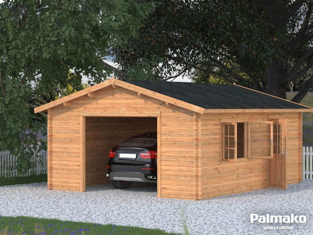 Garage en bois 4 m x 6 m, 44 mm - acheter sur notre boutique en ligne