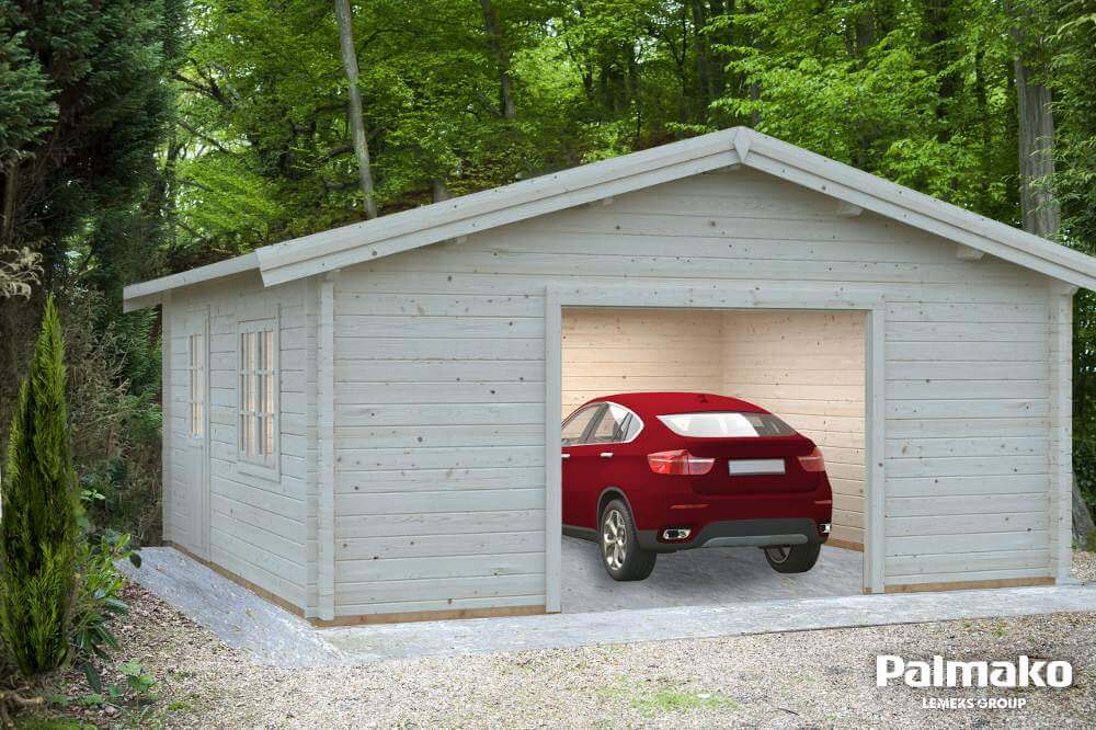 Garage en bois 27,7 m² (5,40 x 5,40 m) - Palmako Roger -Abris Jardin Azur