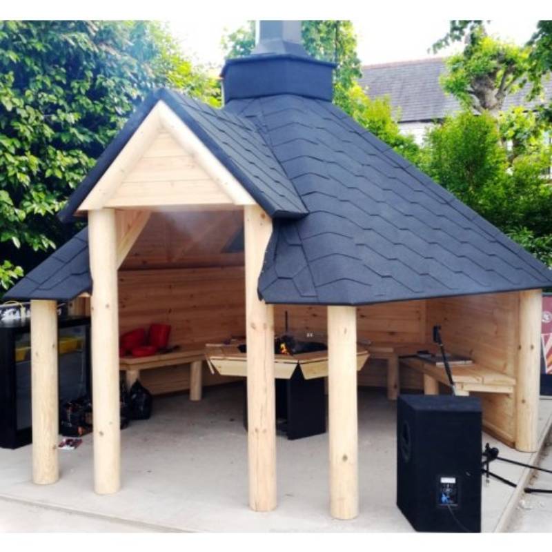 abri barbecue bois kota grill scandinave ouvert pour jardin