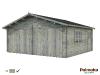 Garage double en bois 28,4 m² en 44 mm - Palmako ROGER Traitement et Couleur : Traité Gris Vintage (1 semaine de délais en +)