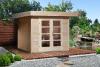 Abri jardin bois contemporain avec double porte fenêtre - 13,7 m³ - Weka LA MANDA Couleur Protection (hors option) : Naturel (à traiter)
