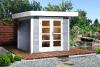 Cabanon bois design toit plat 15,3 m³ avec double porte panoramique - Weka LA MANDA Couleur Protection (hors option) : Gris RAL 7040