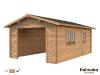 Garage en bois 19 m²  (3,60 x 5,50 m) - Palmako ROGER Traitement et Couleur : Traité Marron (1 semaine de délais en +)