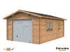 Garage en bois 21,9 m² + 5,2 m²  (5,10 x 5,50 m) - Palmako ROGER Porte Sectionnelle : Oui