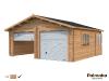 Garage double en bois 28,4 m² en 44 mm - Palmako ROGER Porte Sectionnelle : Oui
