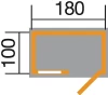 Plan d'une remise à outils 180 x 100 cm