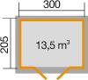 Plan d'un abri de jardin de 13,5 m ³