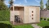 Abri moderne toit plat  6,7 m² en bois naturel / anthracite Weka NIBLA 2,50 x 2,50 m Extension sans plancher : Oui : 150 cm