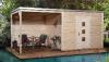 Abri moderne toit plat  6,7 m² en bois naturel / anthracite Weka NIBLA 2,50 x 2,50 m Extension sans plancher : Oui : 295 cm