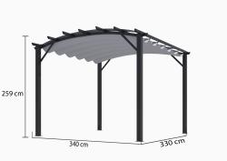 Pergola Arche Aluminium grise avec dimensions