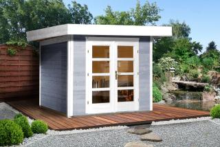 Abri jardin bois contemporain avec double porte fenêtre - 13,7 m³ - Weka LA MANDA