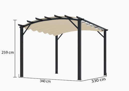 Pergola Arche Aluminium avec dimensions