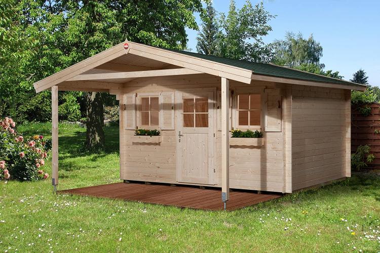 Abri de jardin + plancher GoodHome Stafford en bois coloris naturel ép.14  mm surface extérieure 3,04 m²